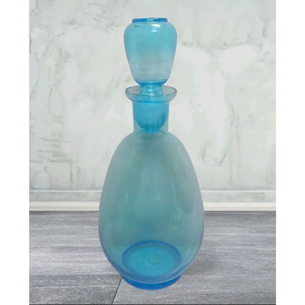 Vtg 1960's EMPOLI Turquoise Blue Hand Blown 9